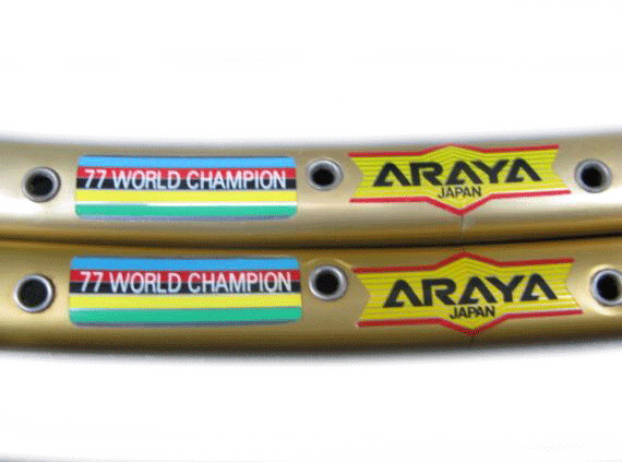 NOS ARAYA 77 WORLD CHAMPION GOLD TUBULAR RIM
