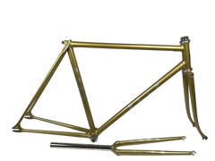 Kalavinka Gold with Rainbow Flake 520mm NJS Track Frame + An Extra Threadless Front Fork