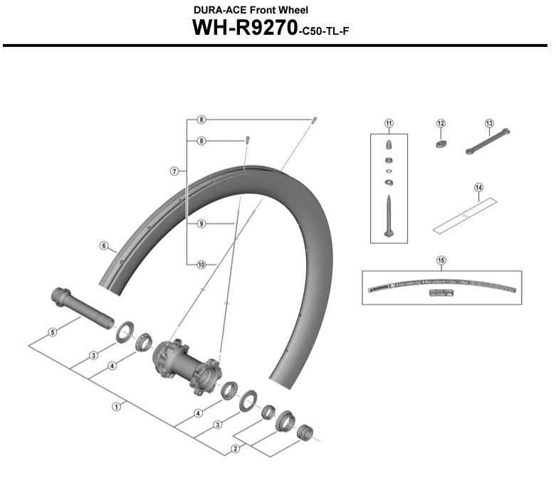 Shimano Wh-R9270-C50-Tl Front Wheel Dura-Ace Carbon 50mm