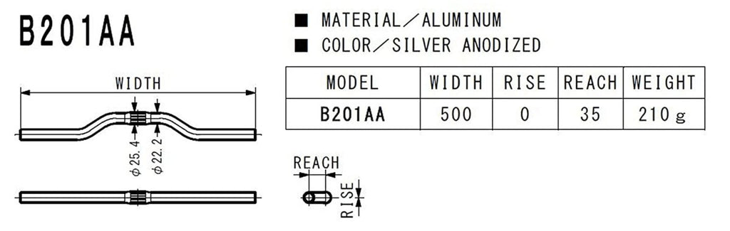 NITTO x EURO-ASIA riser bar 500mm幅 NITTO x EURO-ASIA riser bar 500mm幅