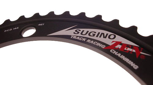 NOS Sugino ZEN RACING 144 BCD CHAINRING- Black - alex's cycle